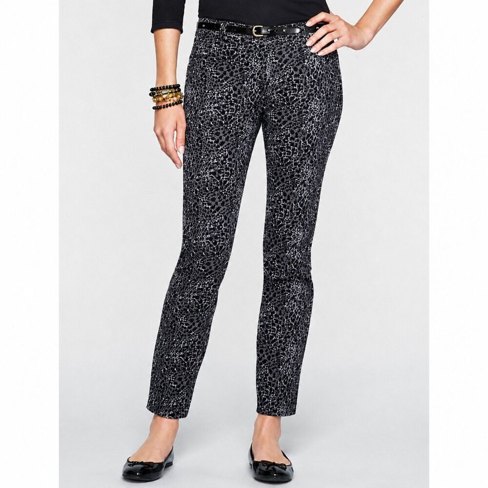 Talbots Jeans Size 4 Leopard Straight Leg NWT